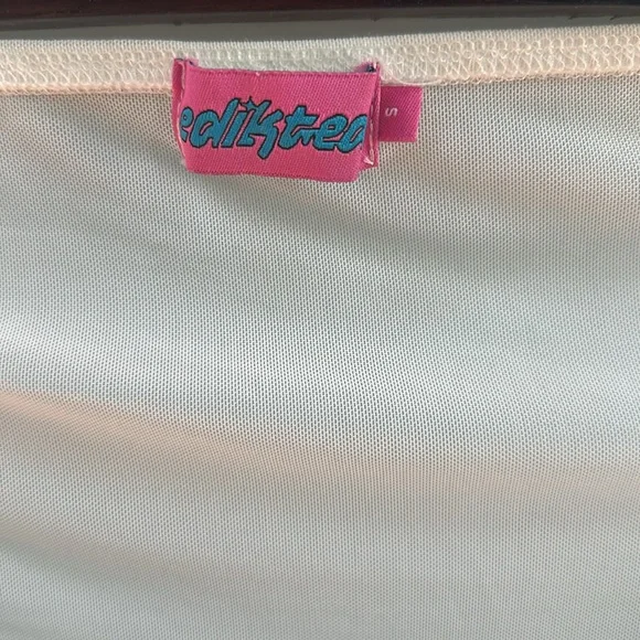 Edikted white sheer long sleeve shirt, size Small - Picture 2 of 5